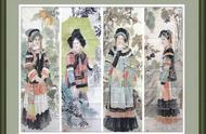 领略中国画人物四条屏的韵味与意境